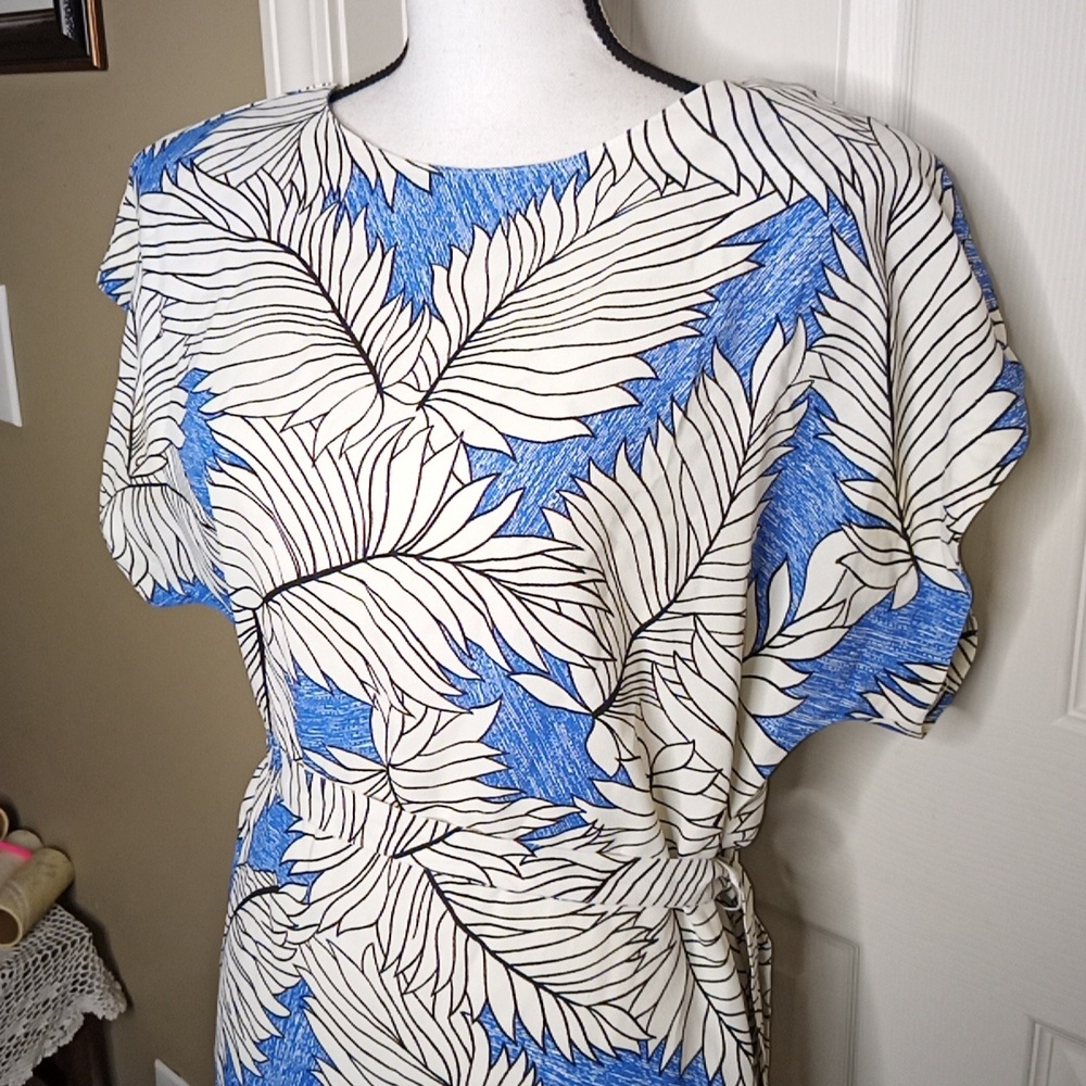 Vintage California Visionz Boat Neck Short Sleeve Dress Belted size 11/1… - Picture 2 of 7